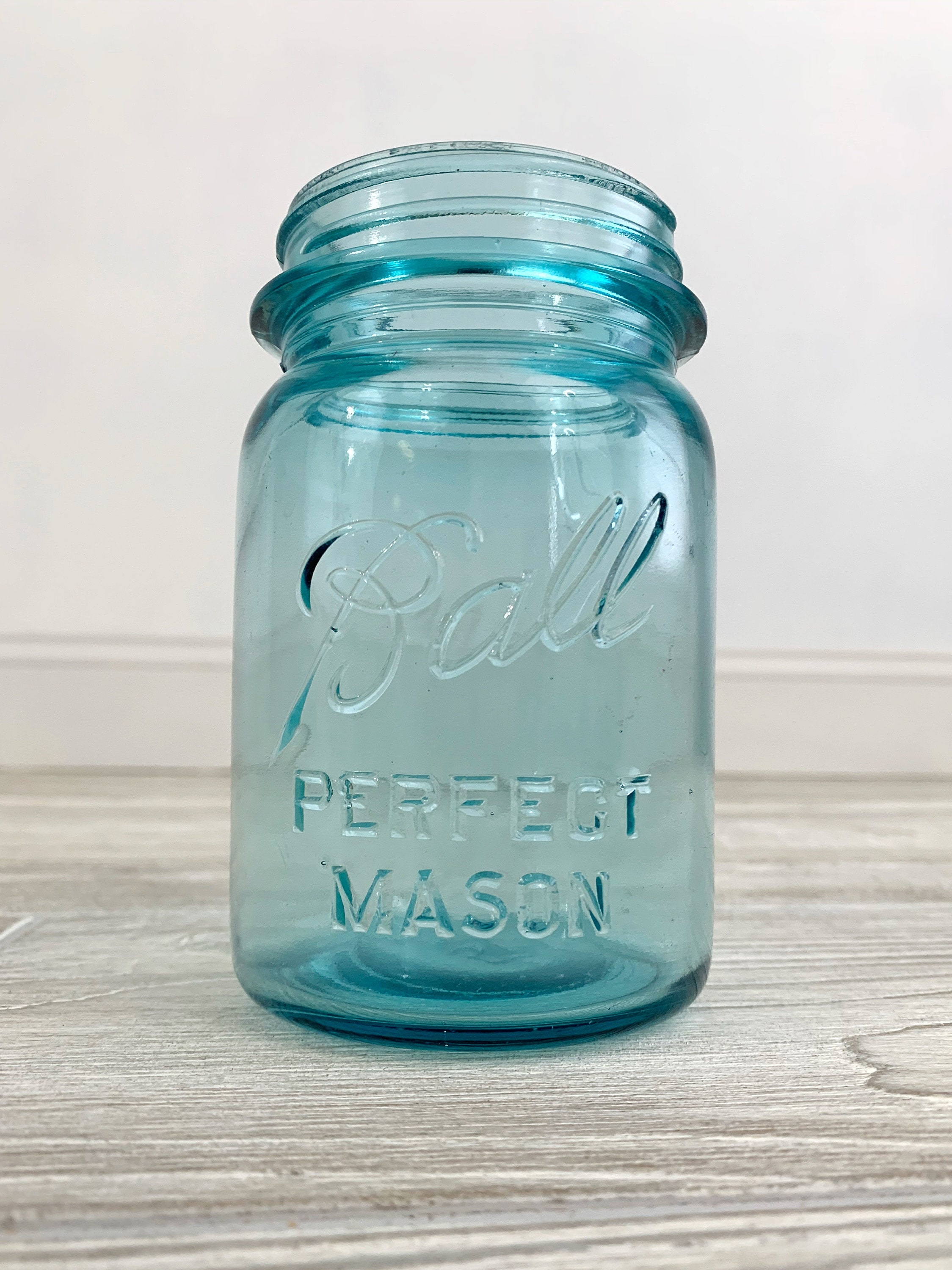 Pair of Vintage Mason Jars Blue Glass Ball Perfect Mason Etsy