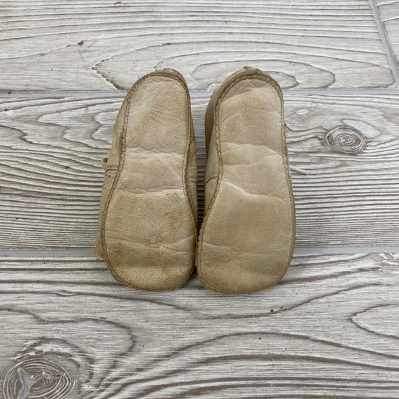 Vintage White Leather Baby Shoes /bh - image 3