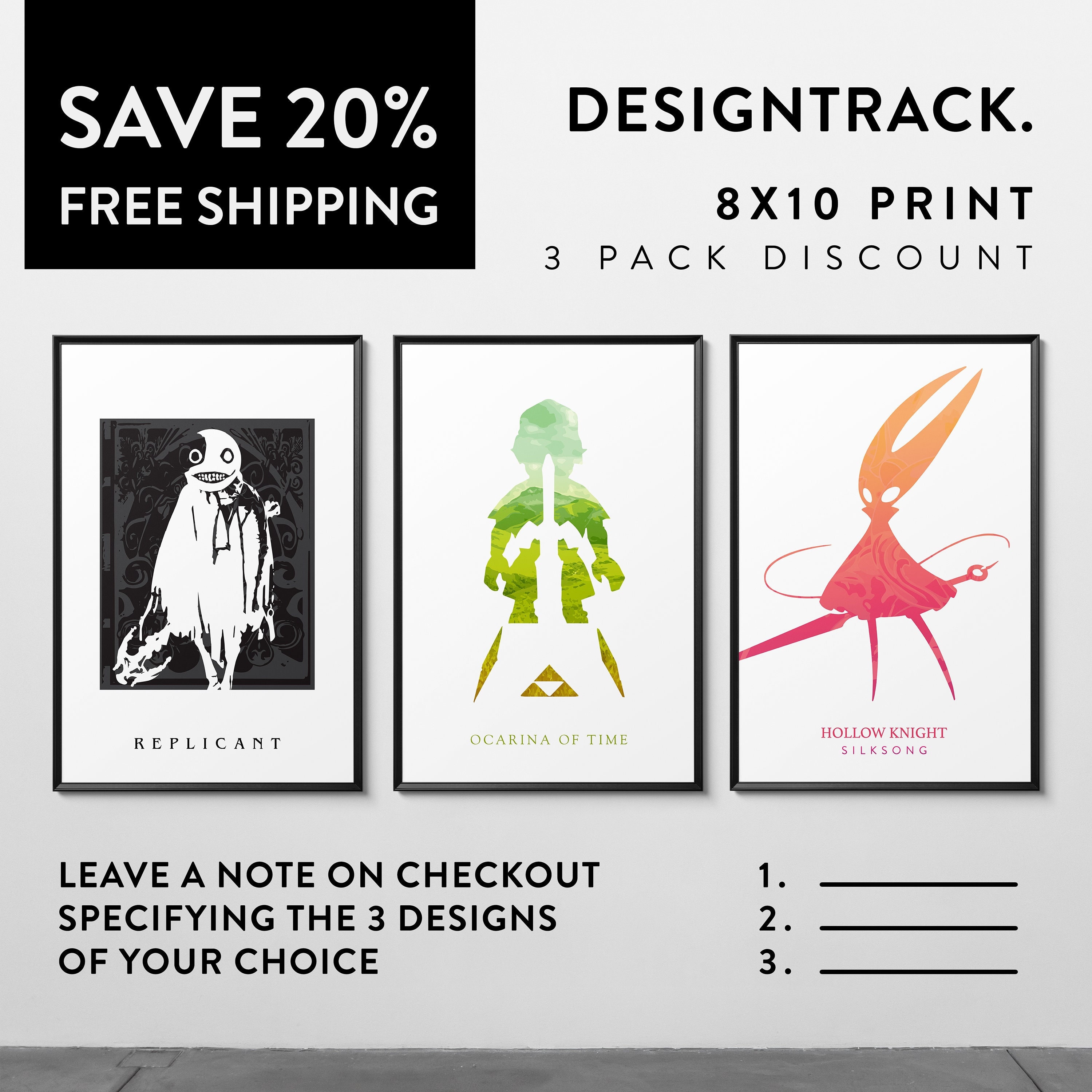 ANY 8x10 Print 3-pack SAVE 20% Video Game Art Print Posters 