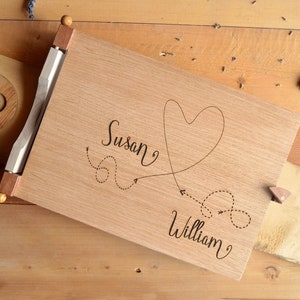 Heart wedding book, Personalized guest book, Wooden guest book, Wedding photo album, Wood scrapbook