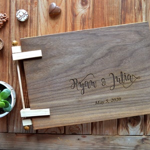 Wooden guest book, Polaroid guest book, Rustic guest book, Wood guest book alternative, Wood scrapbook