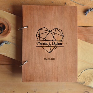Heart guest book, Wood guest book, Rustic wedding guest book, Wedding photo album