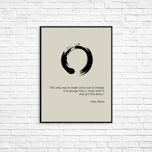 Alan Watts Quote - Zen Quote Print - Custom Print - Inspirational Print - Motivational Print, Distressed Page - Printable Poster