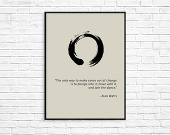 Alan Watts Cita - Impresión de cita Zen - Impresión personalizada - Impresión inspiradora - Impresión motivacional, Página afligida - Cartel imprimible