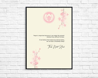 Thich Nhat Hanh Quote Print - Buddhist Quote - Plum Village Print - Inspirational Print - Motivational Print - Printable Poster