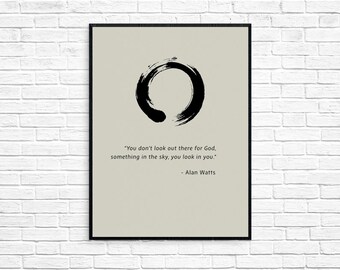 Citazione di Alan Watts - Stampa quotata zen - Stampa personalizzata - Stampa ispiratrice - Stampa motivazionale, Pagina in difficoltà - Poster stampabile