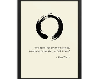 Alan Watts Sie gehen nicht aus auf der Suche nach Gott gerahmt Poster - Alan Watts Zitat - Zen Zitat - motivierende Druck