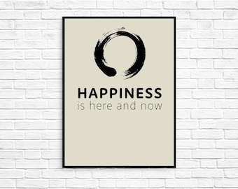 Glück Zitat - Zen Zitat Druck - benutzerdefinierte Druck - inspirierende Druck - motivierende Druck, beunruhigt Seite - druckbare Poster