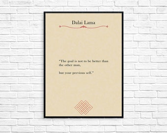 Dalai Lama Quote - Buddhist Quote Print - Custom Print - Inspirational Print - Motivational Print, Distressed Page - Printable Poster