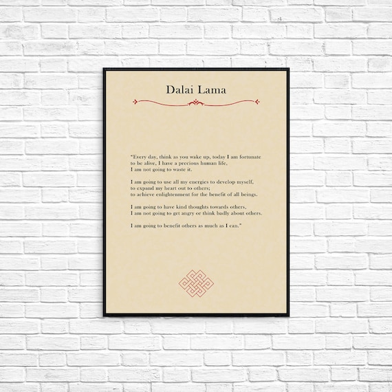 Dalai Lama Quote - Buddhist Quote Print - Custom Print - Inspirational Print - Motivational Print, Distressed Page - Printable Poster