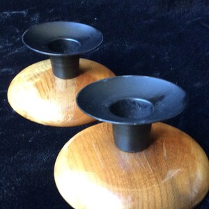 Wooden candlesticks Oregon myrtle wood candlestick mid century candlestick