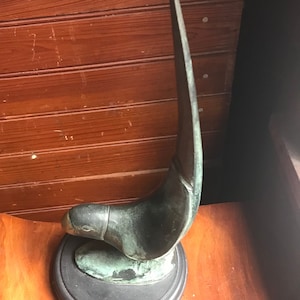 Brass parrot vintage brass bird sculpture tabletop parrot sculpture