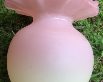 Burmese glass antique glass vase pink yellow vase antique