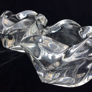 Crystal tea light holders,pair of MCM style tea light holders