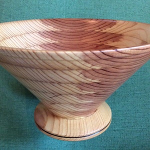wood lathe turned pine bowl