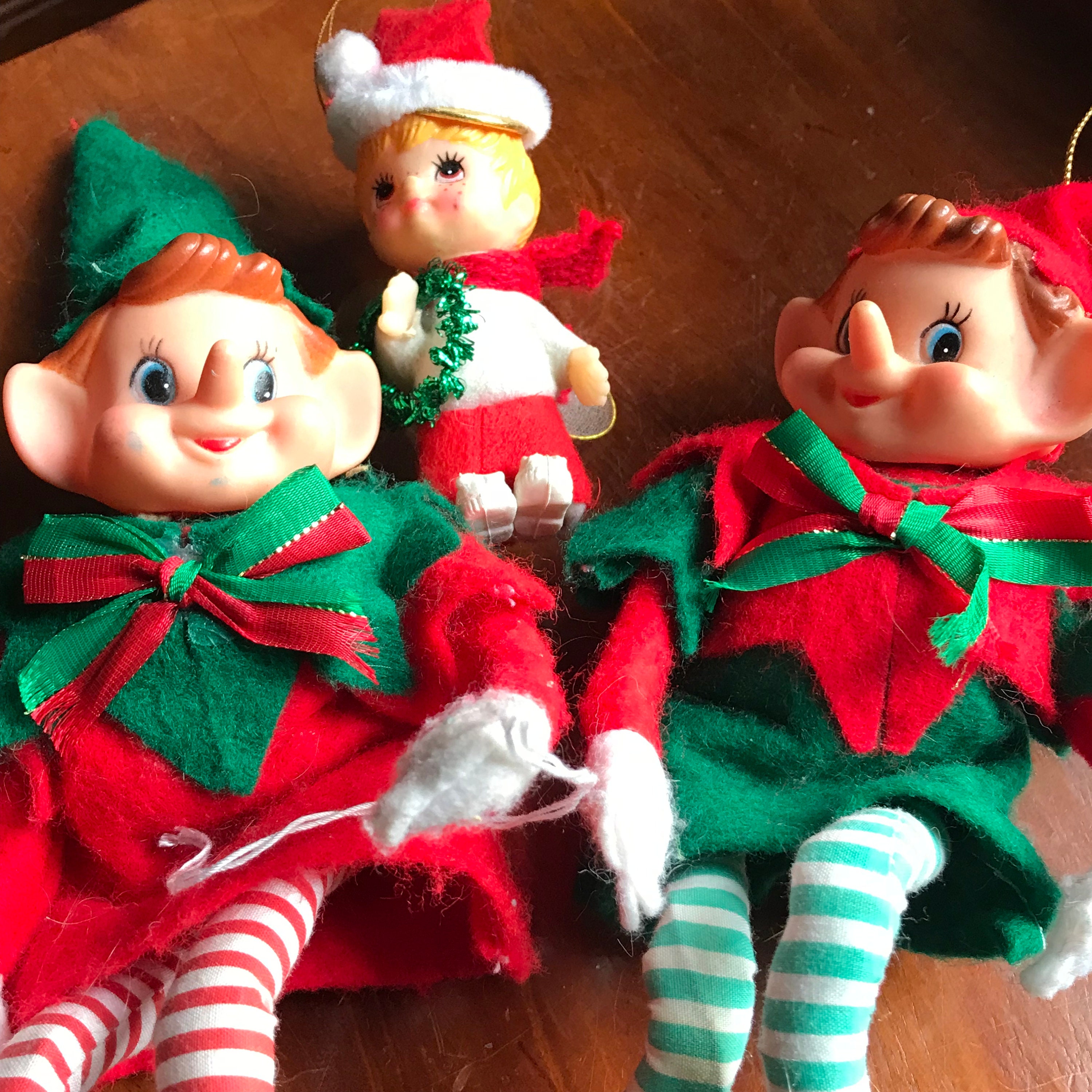 Elves Behavin Badly 12 Bendable Poseable Elf with Vinyl Head - Christmas  Accessory (Black Elf - 1 Boy & 1 Girl)