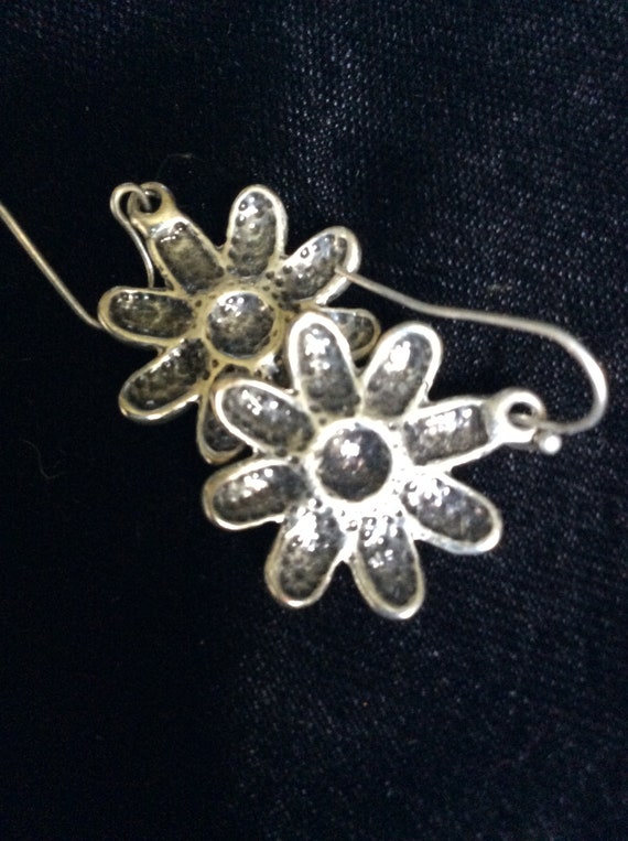 Silver earrings,silver flower earrings,925 silver… - image 5
