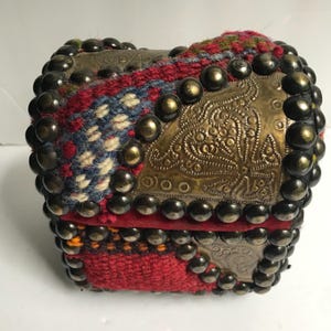 Turkish killim rug treasure chest jewelry box