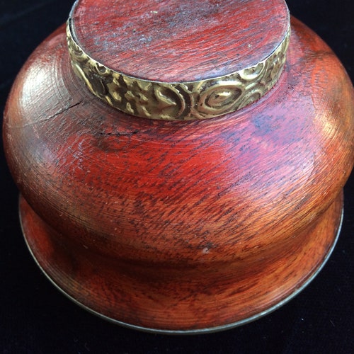Antique Tibetan ceremonial yak butter offers tea cup,buddist ceremony cup