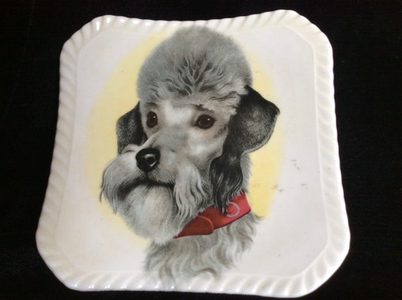 Poodle trinket dish poodle ashtray.Royal Adderly … - image 1