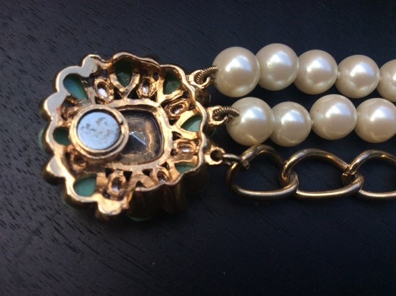 Vintage Carol Lee bracelet faux pearl amethyst gl… - image 6