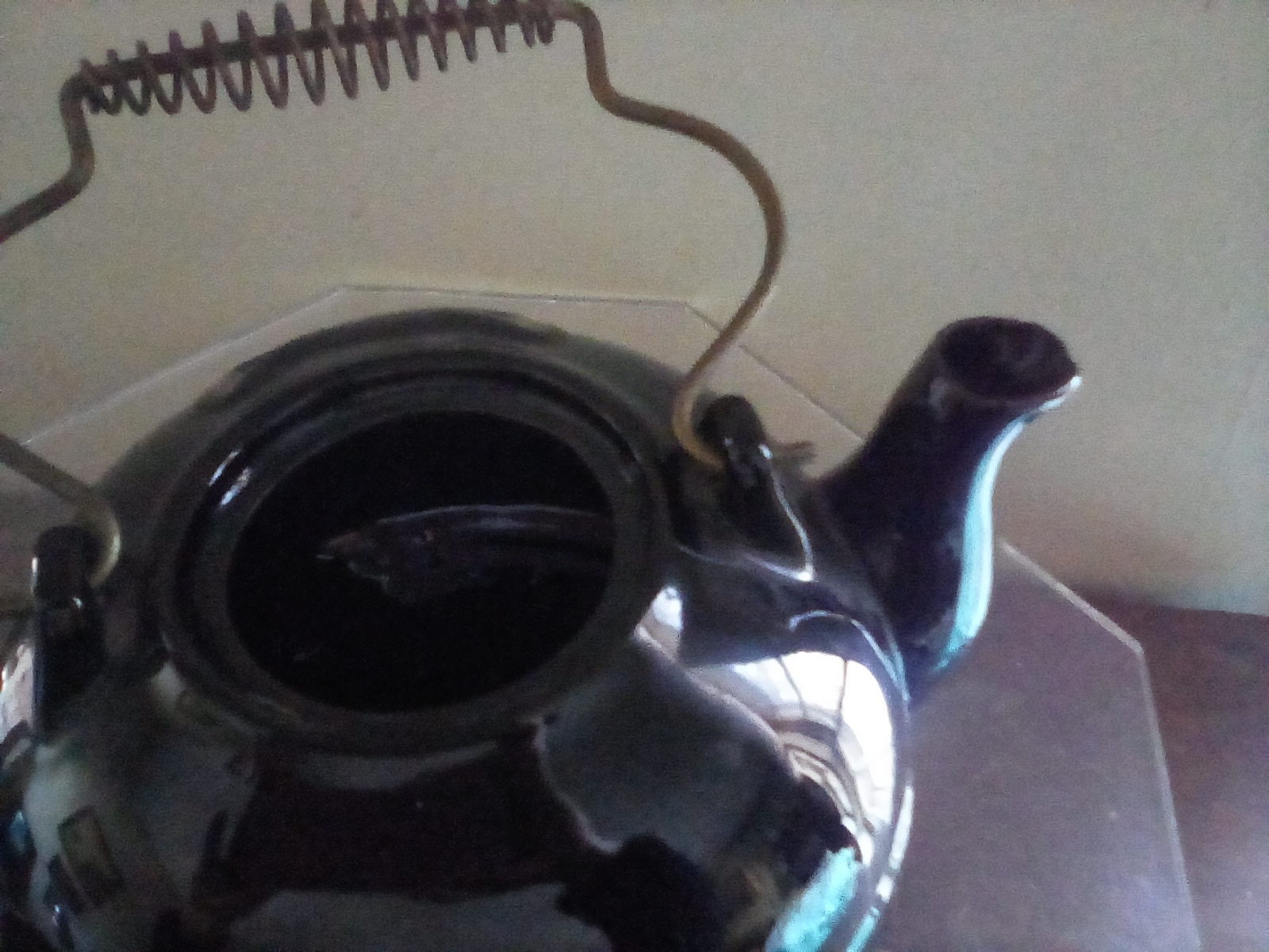 Black cat tea kettle.painted face Old redware tea kettleblack Etsy