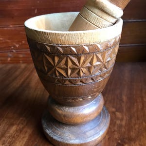 vintage mortar and pestle handcrafted mortar pestle wood mortar and pestle vintage primitive kitchen