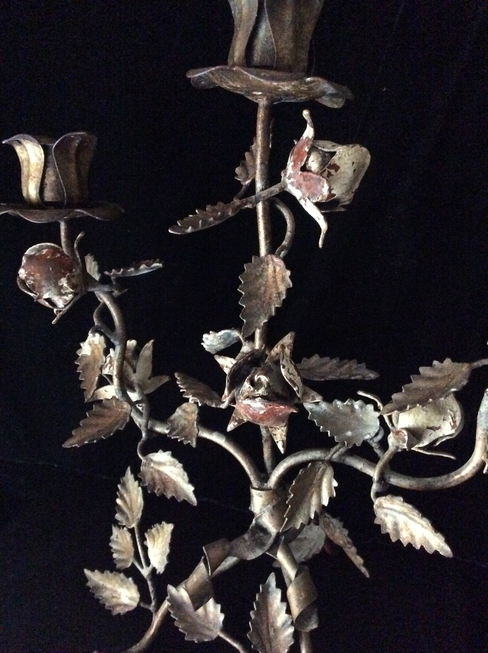 Toleware drei leichte shabby chic Candelabra Rosenknospen und | Etsy