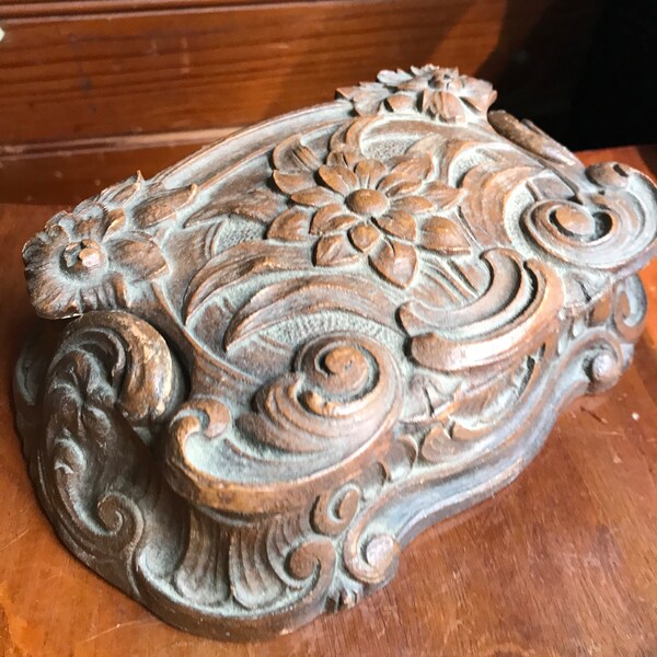 Art Nouveau Syroco wood floral jewelry box