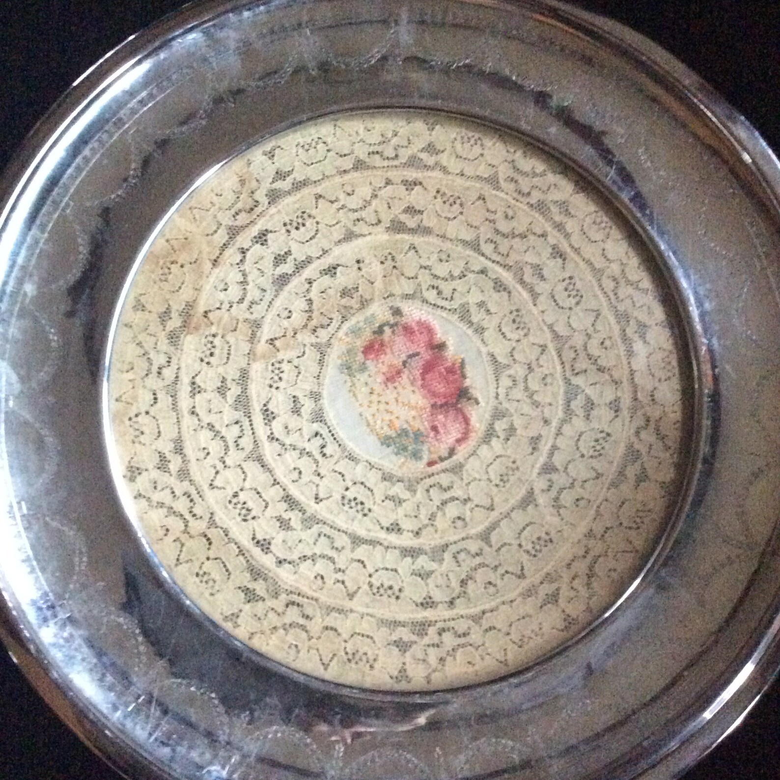 Large Vanity Tray.silver Plateglasslace Pettipoint Tray Etsy