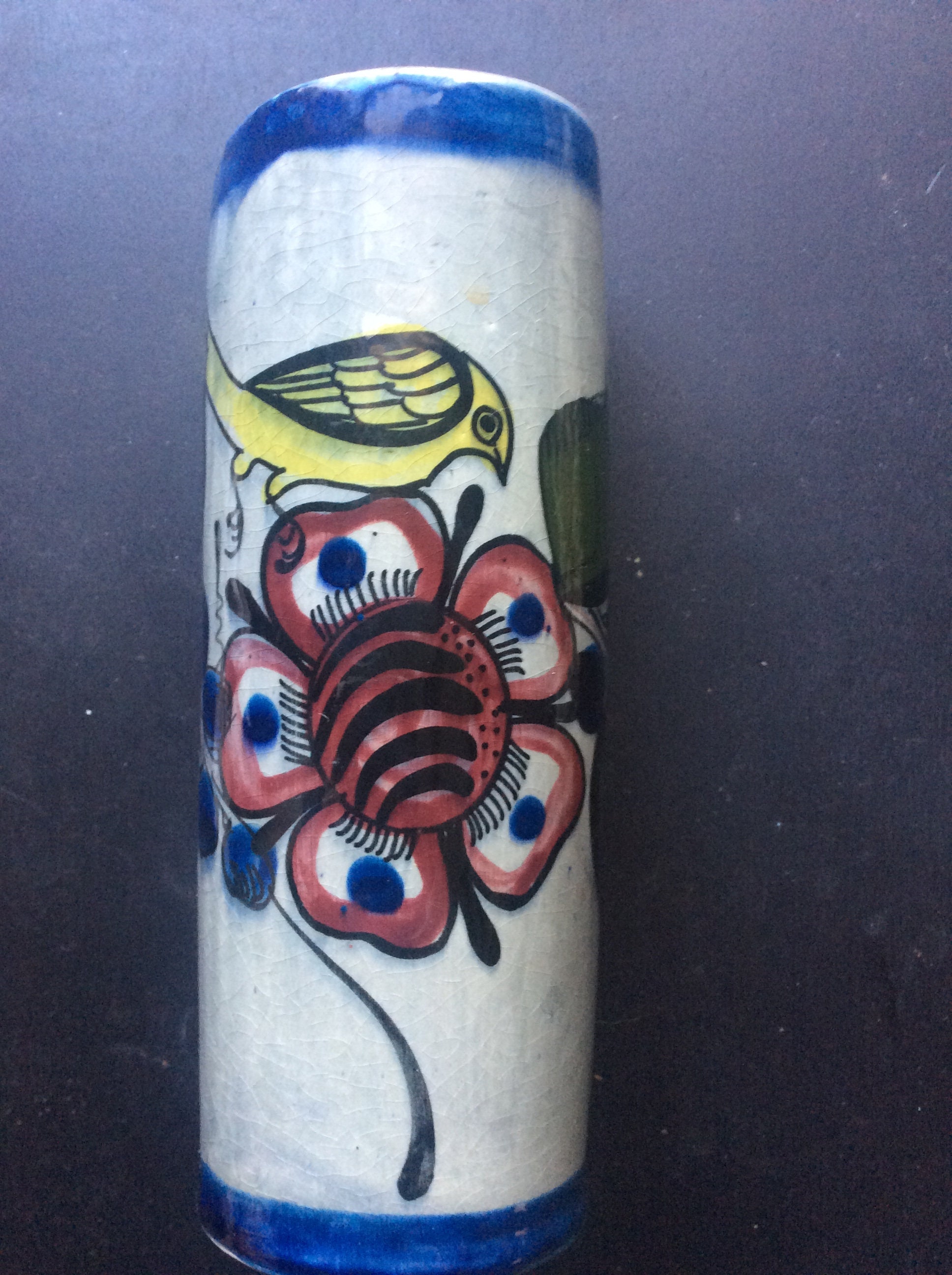メキシコ工芸品　陶器　花瓶　ヴィンテージ　民藝 ヴィンテージのトナラ鳥花瓶、メキシコの民芸品 - Etsy 日本