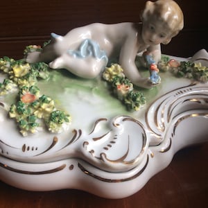Jewelry box jewelry casket porcelain jewelry box Cupid box feminine box