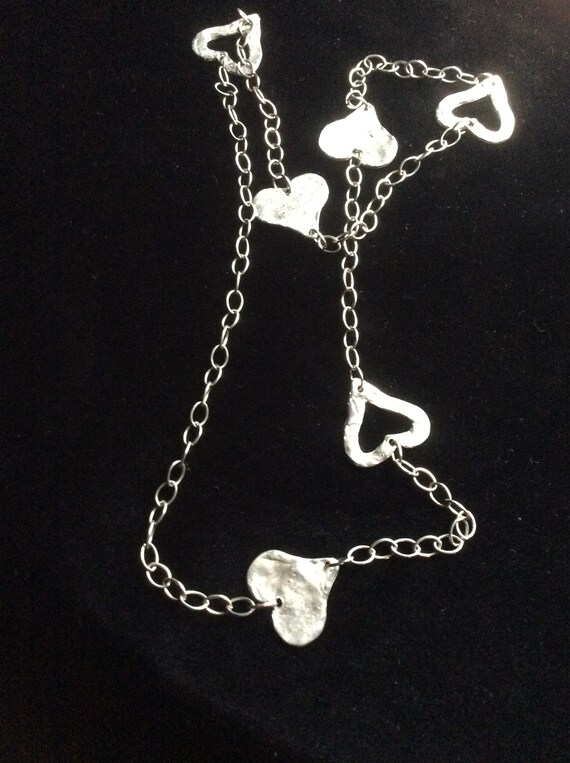 Silver necklace,heart necklace