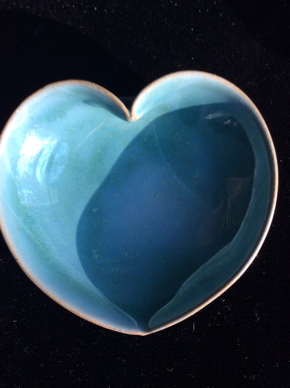 Celadon heart,heart trinket dish,small heart dish