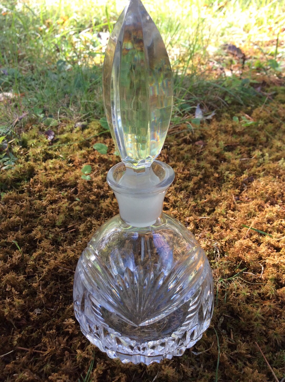 Crystal Perfume Bottle and Stopper. Vintage Crystal Perfume Etsy