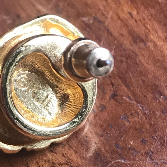 KJL Vintage Kenneth J Lane Gold Lion Stud Earrings - image 3