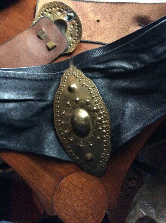 Vintage corset belt,brass belt brutalist belt Siz… - image 9