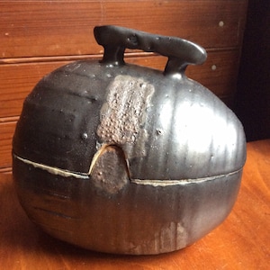 Raku egg box silver Raku box studio art pottery Raku