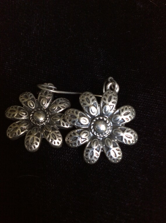 Silver earrings,silver flower earrings,925 silver… - image 3