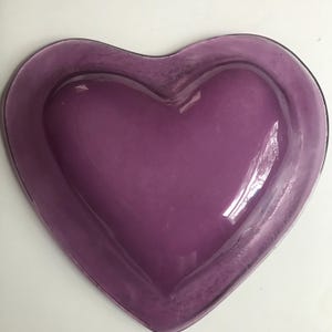 Annieglass Purple Heart dish recycled glass heart dish glass heart trinket dish