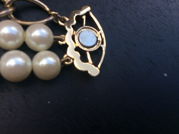 Vintage Carol Lee bracelet faux pearl amethyst gl… - image 4