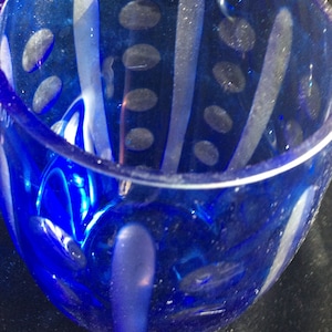 Cobalt blue vase cut to clear vase bohemian glass vase