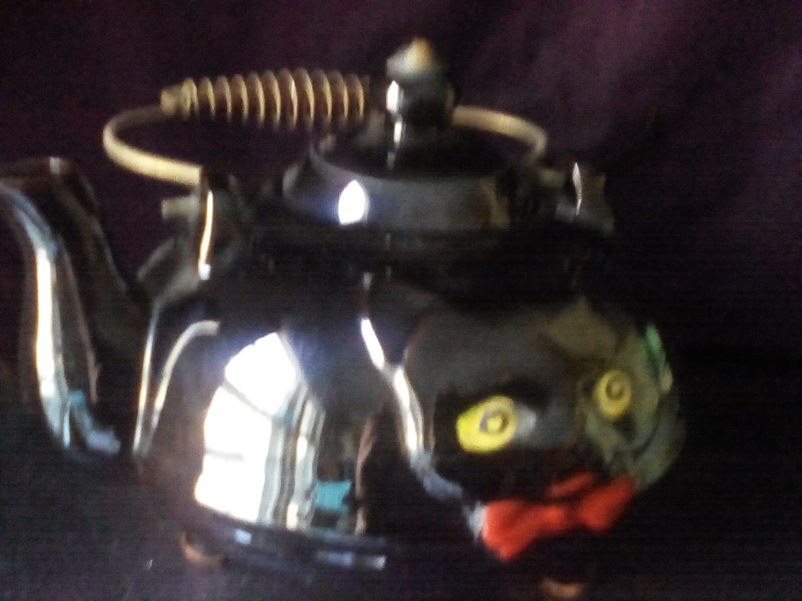 Black cat tea kettle.painted face Old redware tea kettleblack Etsy