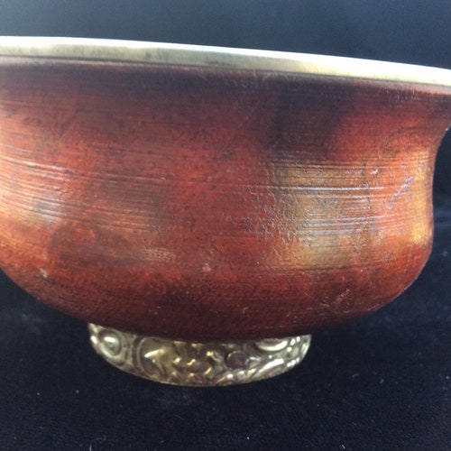 Antique Tibetan ceremonial yak butter offers tea cup,buddist ceremony cup