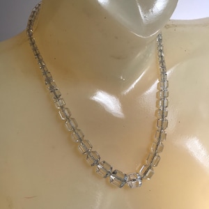 Rock Crystal necklace Art Deco rock Crystal necklace silver chain