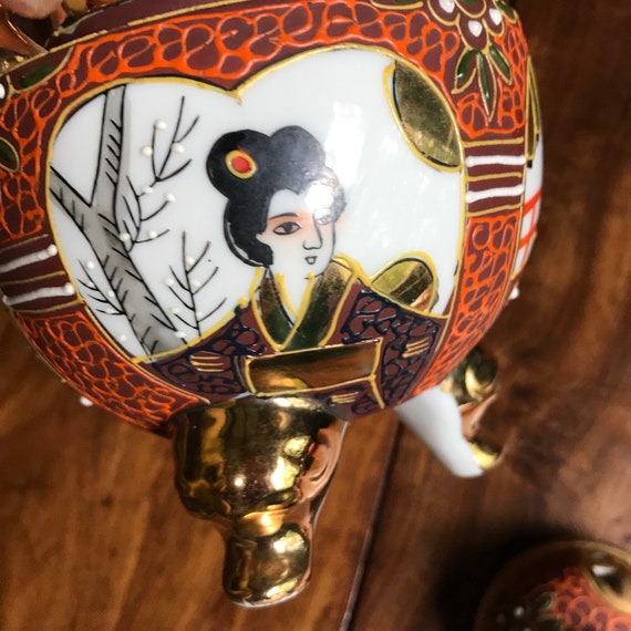 Incense Burner Vintage Satsuma Incense Burner Geisha Incense