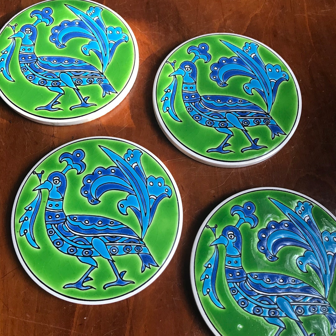 Handmade Mcm Coasters Bird Coasters Greece Etsy