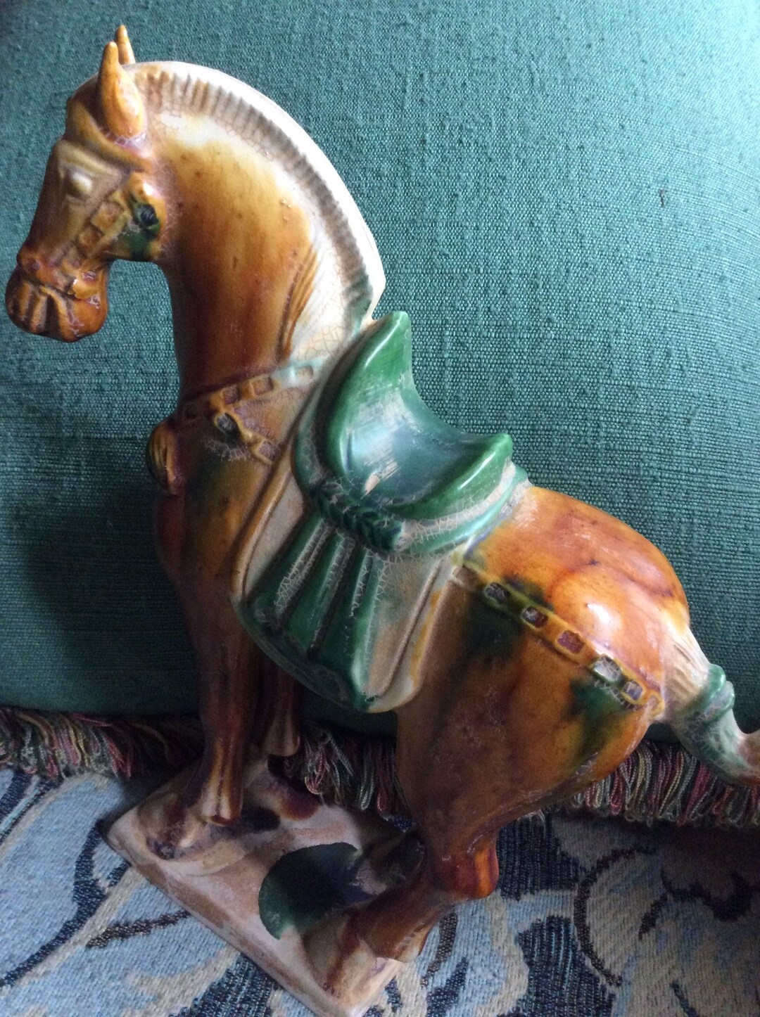 Chinese Tang War Horse Asian Horse Statue Drip Glaze Ceramic Etsy