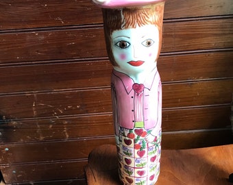 Susan Paley for Ganz ‘Hedy” tall pink  lady ceramic vase