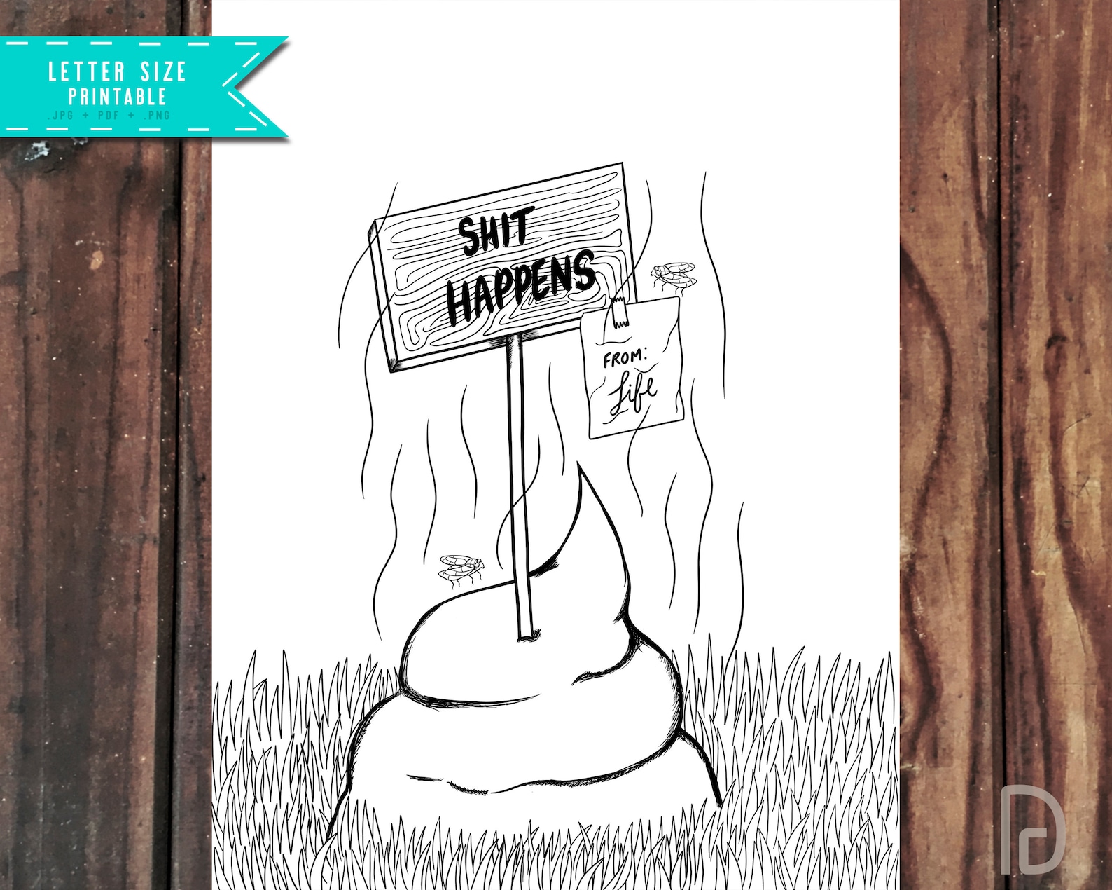 Shit Happens Printable Adult Coloring Page Stress Relief | Etsy